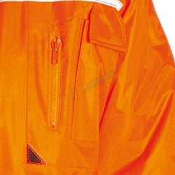 Pomarańczowa kurtka ostrzegawcza zimowa REIS K-ORANGE kurtka z kapturem z pasami odblaskowymi #2