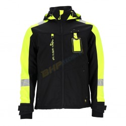KURTKA OCHRONNA, kurtka robocza, softshell roboczy, L.HOLLMAN, LH-RAUT-SH, CZARNY