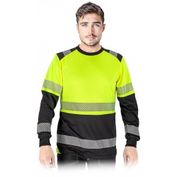 KOSZULKA długi rękaw OSTRZEGAWCZY, REIS IGUANA-LS, ODBLASKOWA ŻÓŁTA , longsleeve