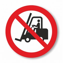 Znak podłogowy Zakaz wjazdu wózkami widłowymi