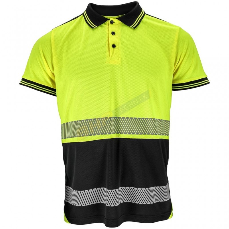 KOSZULKA POLO OSTRZEGAWCZY, REIS IGUANA-TS, ODBLASKOWA ŻÓŁTA KOSZULKA POLO OSTRZEGAWCZY, REIS IGUANA-TS, ODBLASKOWA ŻÓŁTA