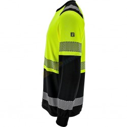 KOSZULKA długi rękaw OSTRZEGAWCZY, REIS IGUANA-LS, ODBLASKOWA ŻÓŁTA , longsleeve