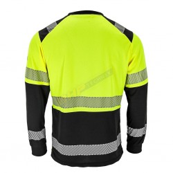 KOSZULKA długi rękaw OSTRZEGAWCZY, REIS IGUANA-LS, ODBLASKOWA ŻÓŁTA , longsleeve