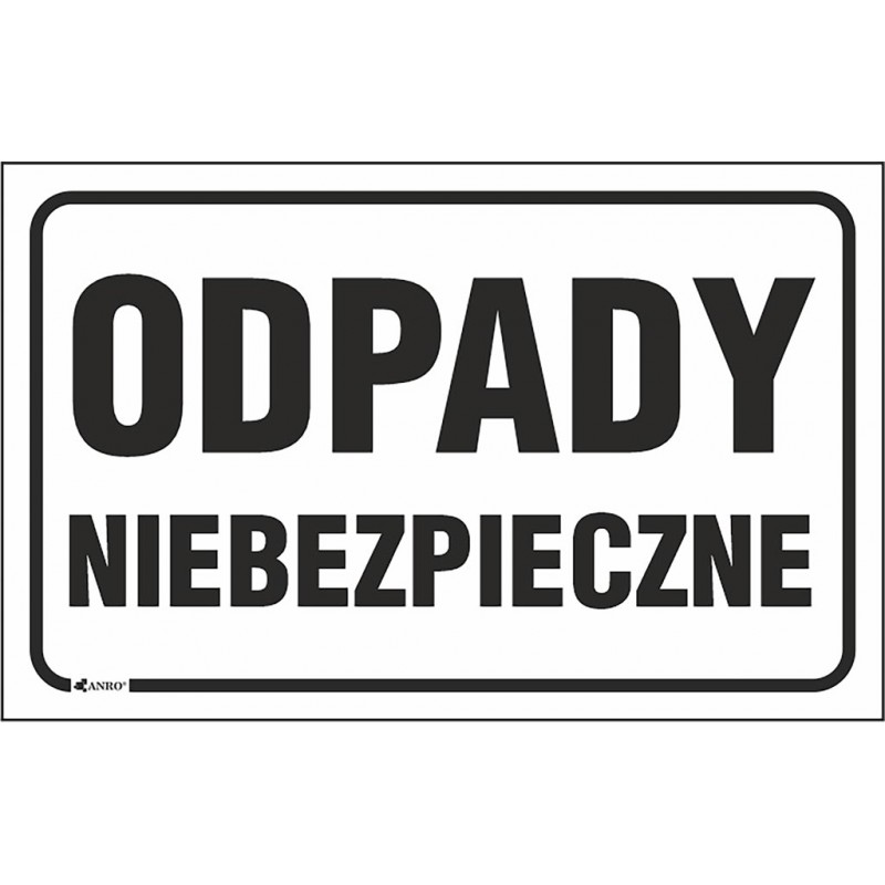 Tablica Odpady niebezpieczne  znak