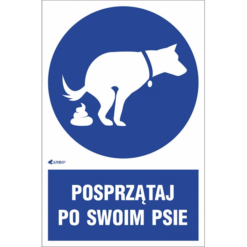 Tabliczka/naklejka Posprzątaj po swoim psie Tabliczka/naklejka Posprzątaj po swoim psie