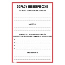 Etykieta informacyjna Odpady niebezpieczne