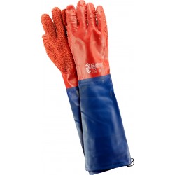DŁUGIE RĘKAWICE 60CM REIS RPCV60 NAKRAPIANE CHROPOWATE WODOODPORNE