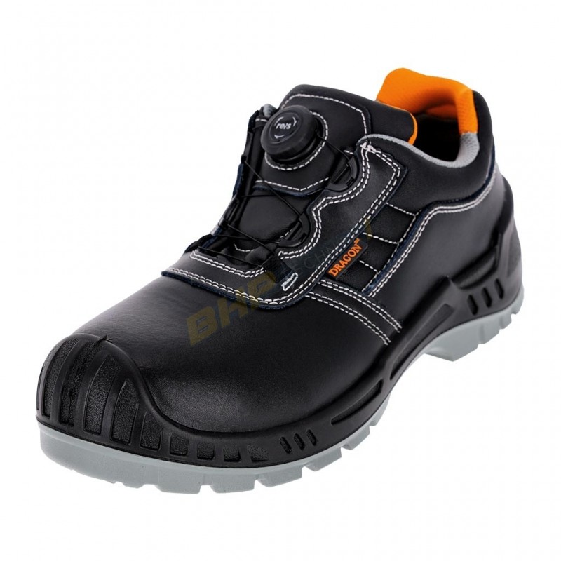 buty robocze, buty ochronne, półbuty, męskie, czarne, reis, dragon bctitan-glat-p, spinon
