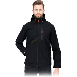SOFTSHELL MĘSKIE, KURTKA MĘSKA Z KAPTUREM, REIS ROBIN, CZARNA