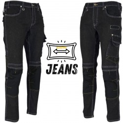 reis jeans303-t, spodnie robocze elastyczne, męskie jeansy czarne