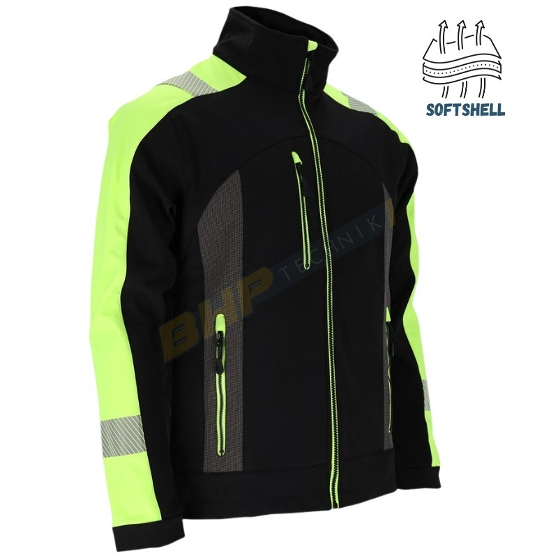KURTKA OCHRONNA softshell l.hollman shellvis lh-shellvis czarna bluza odblaskowa