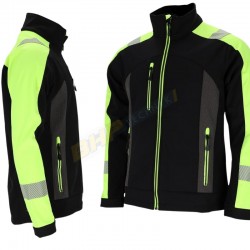 KURTKA OCHRONNA softshell l.hollman shellvis lh-shellvis czarna bluza odblaskowa