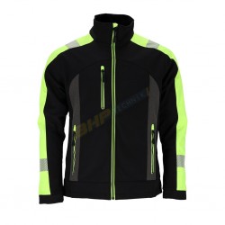 KURTKA OCHRONNA softshell l.hollman shellvis lh-shellvis czarna bluza odblaskowa