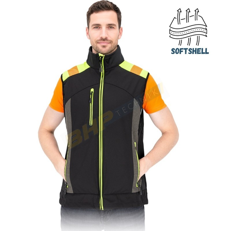 BEZRĘKAWNIK, KAMIZELKA, SHERO, L.HOLLMAN, OCHRONNA, CZARNY,