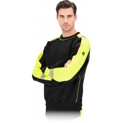 bluza odblask, bluza ochronna męska L.HOLLMAN LH-TRENT, CZARNA