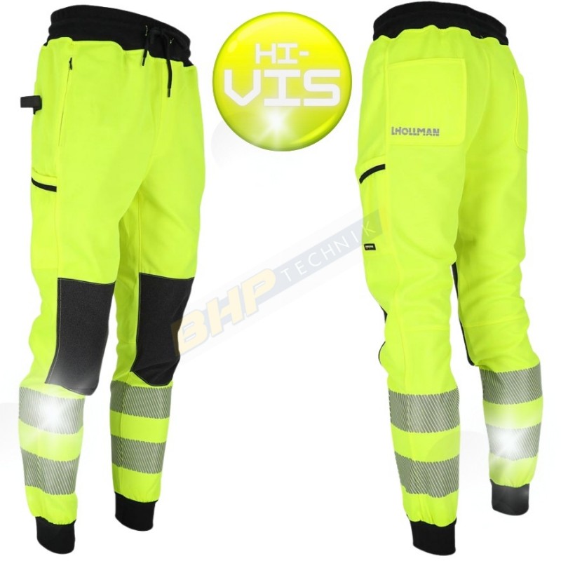 dresy ostrzegawcze robocze, męskie, l.hollman lh-bremmen, spodnie dresowe