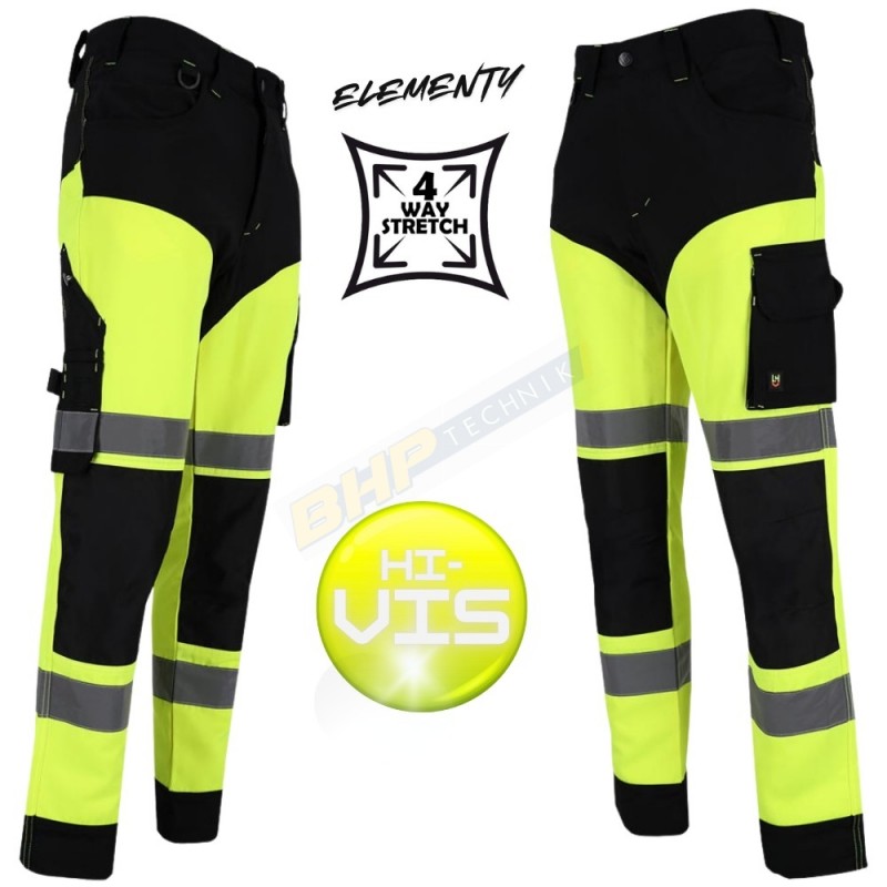 SPODNIE OCHRONNE, L.HOLLMAN, LH-HAYFLES, ODBLASKOWE, OSTRZEGAWCZE, SPODNIE MĘSKIE, ELASTYCZNE