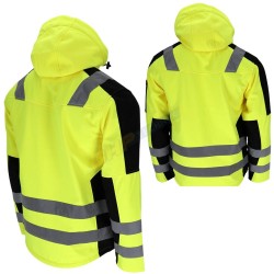 KURTKA MĘSKA OCHRONNA, REIS, GLASGOW-SH, OSTRZEGAWCZE, SOFTSHELL,