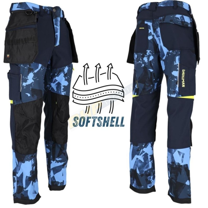 SPODNIE OCHRONNE DO PASA L.HOLLMAN, LH-HAGA-T, HAGA  SPODNIE SOFTSHELL, MĘSKIE ROBOCZE OUTDOOR ELASTYCZNE