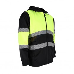 BLUZA MĘSKA Z KAPTUREM, CZARNA BLUZA MĘSKA, BLUZA ROBOCZA Z KAPTUREM, L.HOLLMAN, LH-SUNSET,