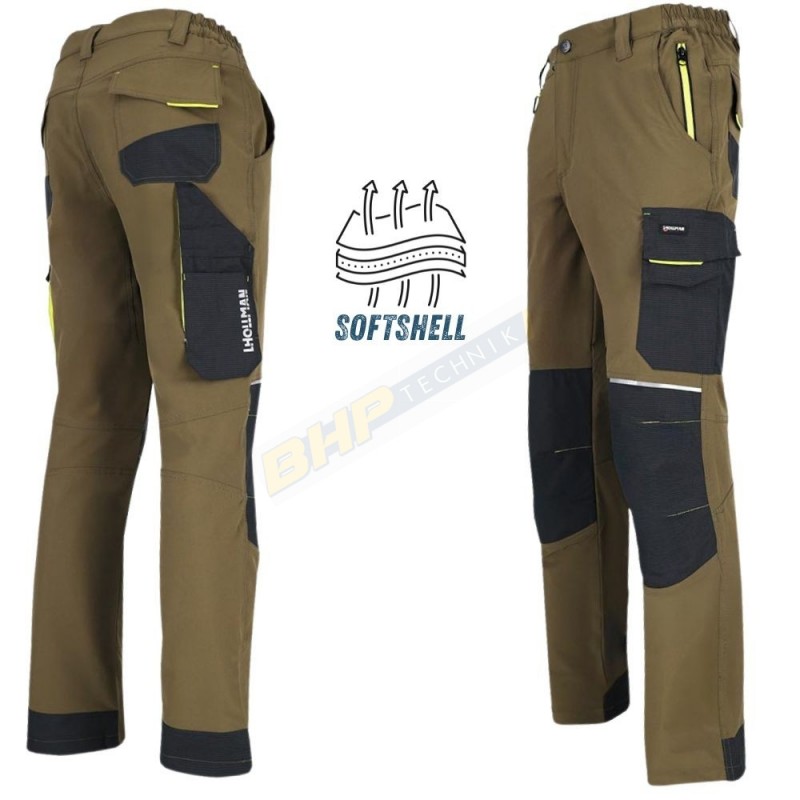 SPODNIE OCHRONNE DO PASA l.hollman LH-GREX, SPODNIE ROBOCZE MĘSKIE, SOFTSHELL