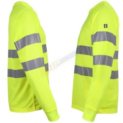 KOSZULKA długi rękaw OSTRZEGAWCZY, REIS FLUO, ODBLASKOWA ŻÓŁTA , longsleeve