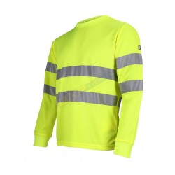 KOSZULKA długi rękaw OSTRZEGAWCZY, REIS FLUO, ODBLASKOWA ŻÓŁTA , longsleeve