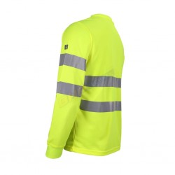 KOSZULKA długi rękaw OSTRZEGAWCZY, REIS FLUO, ODBLASKOWA ŻÓŁTA , longsleeve