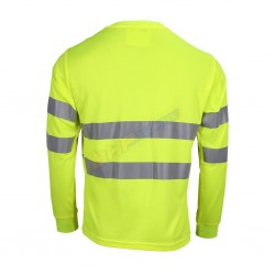 KOSZULKA długi rękaw OSTRZEGAWCZY, REIS FLUO, ODBLASKOWA ŻÓŁTA , longsleeve