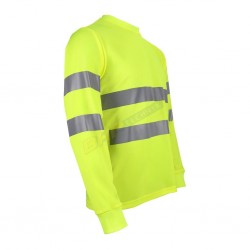 KOSZULKA długi rękaw OSTRZEGAWCZY, REIS FLUO, ODBLASKOWA ŻÓŁTA , longsleeve