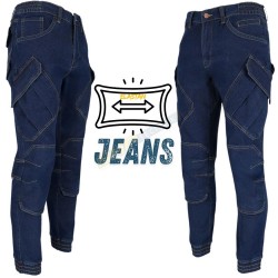 reis jeans610-t, spodnie robocze elastyczne, męskie jeansy granatowe, niebieskie