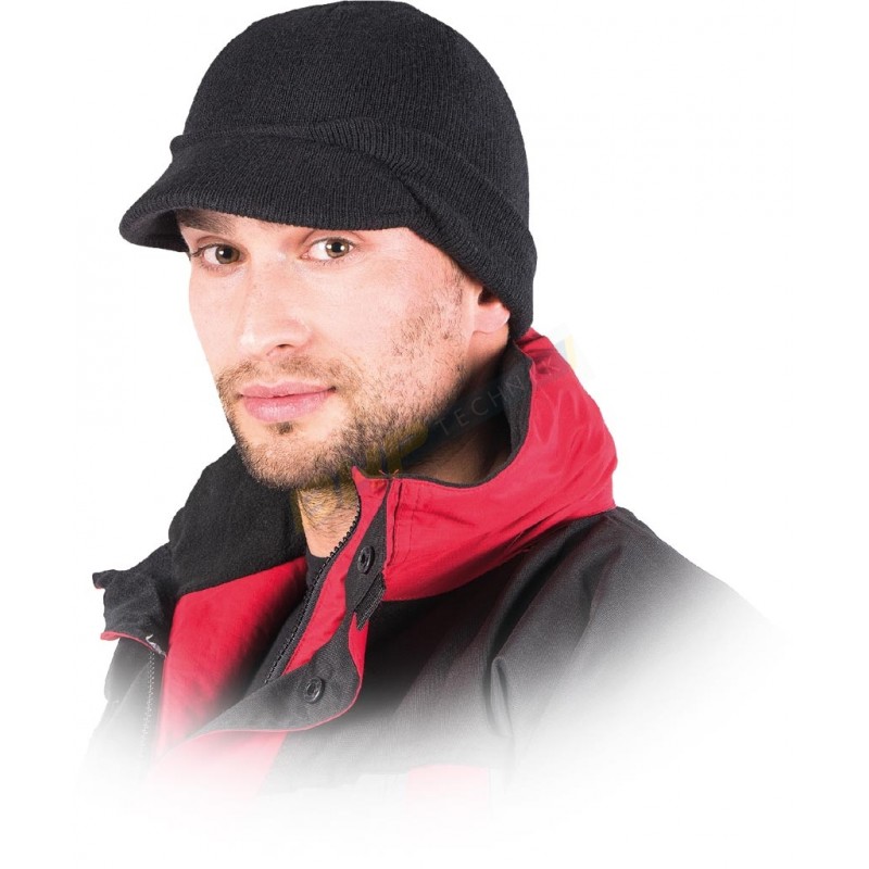 Zimowa czapka z daszkiem - REIS CZBAS - czapka ochronna z przędzy akrylowej