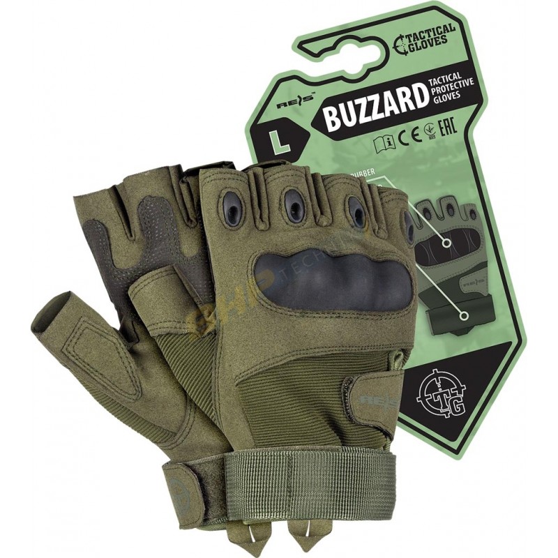 RĘKAWICE OCHRONNE TAKTYCZNE RTC-BUZZARD rękawiczki wojskowe militarne TACTICAL GLOVES REIS BEZ PALCÓW